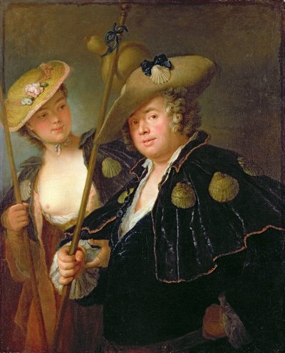 Gustav Adolf Graf von Gotter and his Niece Friederike von Wangenheum in Pilgrim Costumes by Antoine Pesne
